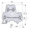 Клемма винтовая ZS4-D2 4мм.кв. двухуровневая синяя TE Connectivity ОУЭО 1SNK505220R0000