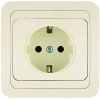 Mimoza Розетка с заземлением бежевая/бежевая Makel 25028