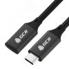 Удлинитель USB 3.1 Type C на Type С, 0.5 м., AL черный, армированный Greenconnect GCR-54075