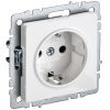 BRITE Розетка 1-местная с заземлением с защитными шторками 16А РС14-1-0-БрБ белый IEK