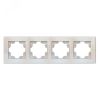 Рамка четырехместная горизонтальная серия Афина жемчуг (еврослот) Универсал A0046-OBr