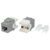 Вставка Keystone Jack RJ-45(8P8C) категория 6 серая Hyperline KJ8-8P8C-C6-180-GY