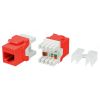 Вставка Keystone Jack RJ-45(8P8C) категория 6 красная Hyperline KJ8-8P8C-C6-180-RD