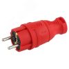 Вилка каучуковая з/з прямая 16A IP44 красная V8-RED-IP44 ЭРА Б0044547