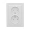 Розетка Минск 2-местная СП без заземления 10А белая защитные шторки EKF ERR10-102-100