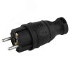 Вилка каучуковая з/з прямая 16A IP44 черная       V8-B-IP44 ЭРА Б0044540