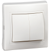 KVARTA Выключатель 2-клавишный 10А IP44 ВС10-2-0-КБ-44 белый IEK