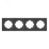 Рамка четырехместная горизонтальная серия Афина графит (еврослот) Универсал A0046-Gr