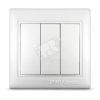 Выключатель Севиль трехклавишный белый Универсал C0043