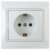 Розетка Intro Plano 1-206-01 с заземлением 2P+E Schuko со шторками, 16А-250В, IP20, СУ, белый ЭРА Б0053923