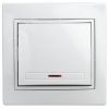 Выключатель Intro Plano 1-102-01 одноклавишный с подсветкой, 10А-250В, IP20, СУ, белый ЭРА Б0053729