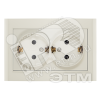 Розетка Бриллиант двойная с заземлением с защитной шторкой слоновая кость Универсал 7948769