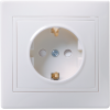 KVARTA Розетка 1-местная с заземлением с защитными шторками 16А РСш10-3-КБ белый IEK