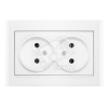 Розетка Бриллиант двойная без заземления с защитной шторкой белая Универсал 7947526