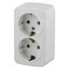 Розетка 2х2P+E Schuko, 16A-250В, ОУ, Polo, белый, 3-204-01 ЭРА Б0036100