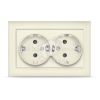 Розетка Бриллиант двойная с заземлением слоновая кость Универсал 7948752