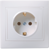KVARTA Розетка 1-местная с заземлением без защитных шторок 16А кер. РС10-3-КБ белый IEK