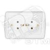 Розетка двойная скрытая с заземлением Маргарита 16А белая Универсал М0128