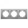 Рамка фактурная 3 поста универсальная UNIVersal серия Афина серебро (еврослот) Универсал A10045-S