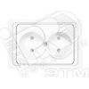 Розетка Валери двойная без заземления с защитной шторкой белая Универсал В0102x
