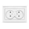 Розетка Бриллиант двойная без заземления белая Универсал 7947519