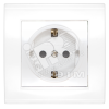 Розетка Бриллиант с заземлением с защитной шторкой белая Универсал 7947632