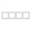 Стокгольм Рамка 4-местная белая с линией цвета черный EKF EZM-G-305-20