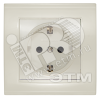 Розетка Бриллиант с заземлением с защитной шторкой слоновая кость Универсал 7948851