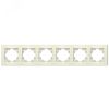 Рамка шестиместная горизонтальная серия Афина слоновая кость (ivory) Универсал A1043-I