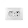 Валери Розетка двойная без заземления белая Универсал В0102