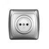 Маргарита розетка одноместная  б/з, с/у, 16А, 220В, серебро (еврослот) Универсал М0022-S