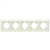 Рамка пятиместная горизонтальная серия Афина слоновая кость (ivory) Универсал A1042-I