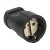 Штепсельное гнездо с заземлением черное ПВХ 16A 250B EKF ASGO16-30