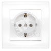 Розетка Бриллиант с заземлением белая Универсал 7947625