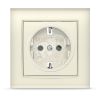 Розетка Бриллиант с заземлением слоновая кость Универсал 7948844