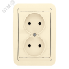 Лондон Розетка двойная без заземления 10А бежевая EKF EER10-102-20