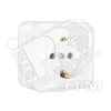 Олимп Розетка с заземлением белая наружная Универсал О0028
