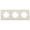 Рамка фактурная 3 поста универсальная UNIVersal серия Афина слоновая кость (ivory) (еврослот) Универсал A10045-I
