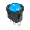 Выключатель клавишный круглый 12V 20А (3с) ON-OFF синий с подсветкой REXANT 36-2586