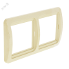 Лондон Рамка 2 поста горизонтальная бежевая EKF EEM-G-302-20