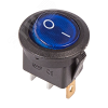 Выключатель клавишный круглый 250V 6А (3с) ON-OFF синий с подсветкой REXANT 36-2571