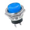 Выключатель-кнопка металл 250V 2А (2с) (ON)-OFF 16.2 синяя REXANT 36-3352
