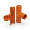 Тройник разборный оранжевый d16 мм (70шт/700шт уп/кор) Промрукав PR13.1153