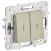 SKANDY Выключатель 2-клавишный проходной с индикацией 10А SK-V10B бежевый IEK