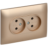 SKANDY Розетка 2-местная без заземления с защитными шторками 10А в сборе SK-R09Sa песочный IEK