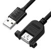 Удлинитель USB 2.0 AM на AF, 1.5 м., крепление подвинт, черный Greenconnect GCR-54747