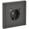 FORTE&PIANO Розетка 1-местная с заземлением с защитными шторками винтовое крепление 16А USB A+C 18Вт FP347 серый IEK