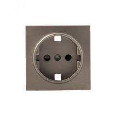 Валенсия лицевая панель розетки 1-местной с/з 16А графит с защ. штор. EKF ESR16-L-028-60