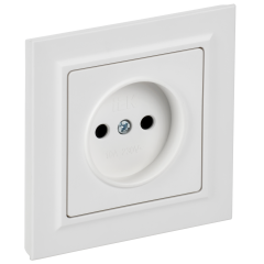 BRITE Розетка 1-местная без заземления без защитных шторок 10А в сборе РСР10-1-0-БрАБ арктический белый IEK