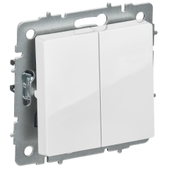 BRITE Выключатель 2-клавишный перекрестный 10А ВС10-2-3-БрБ белый IEK